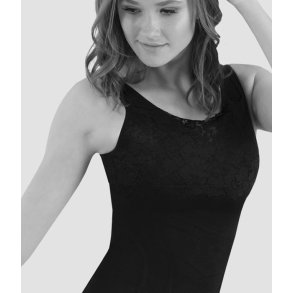 SANKOM Classic Holdningskorrigerende Top med indbygget BH | Sort med blonder