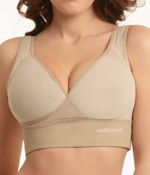 SANKOM Classic Holdningskorrigerende BH, Komfort Sand/Nude